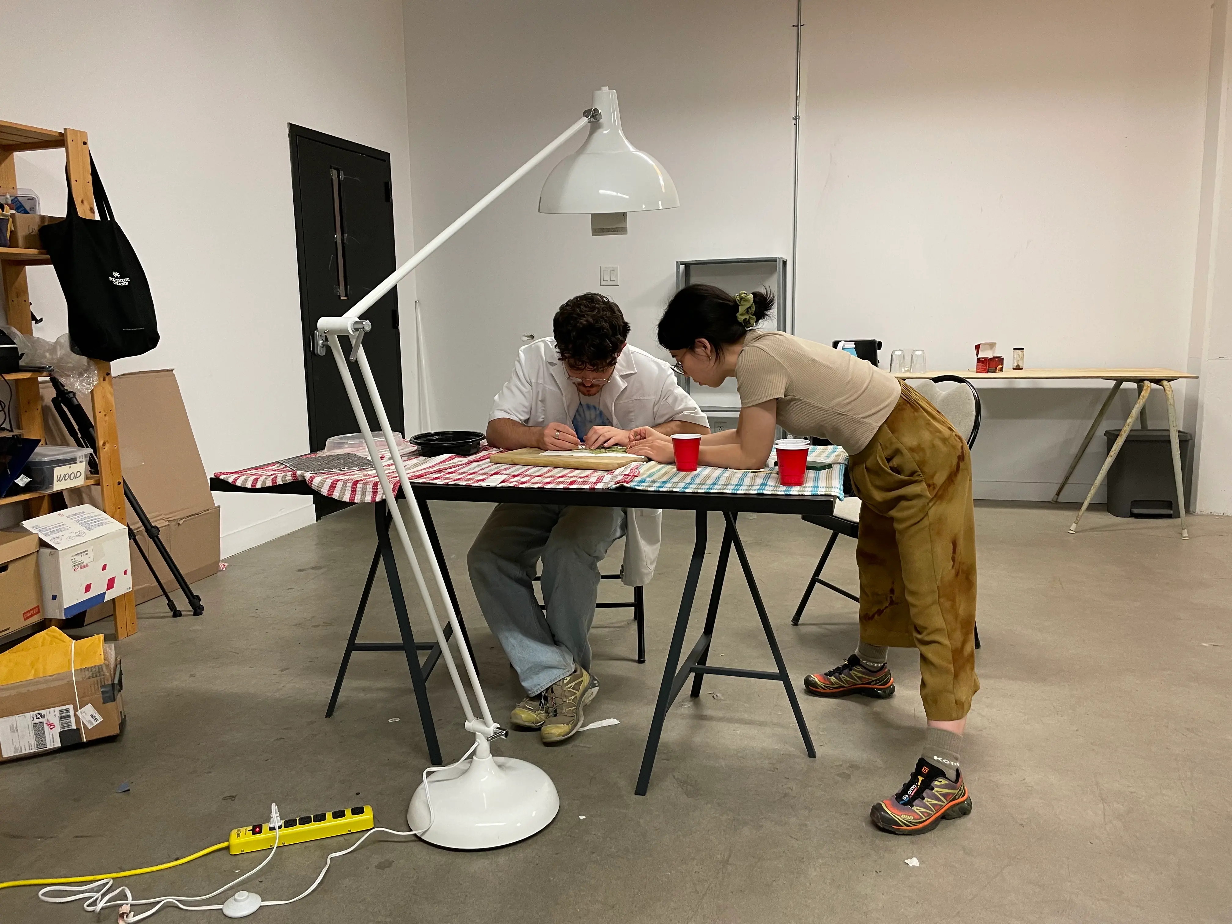 Another photo of Emi and Nik working on Leaf Galls. By Toko.