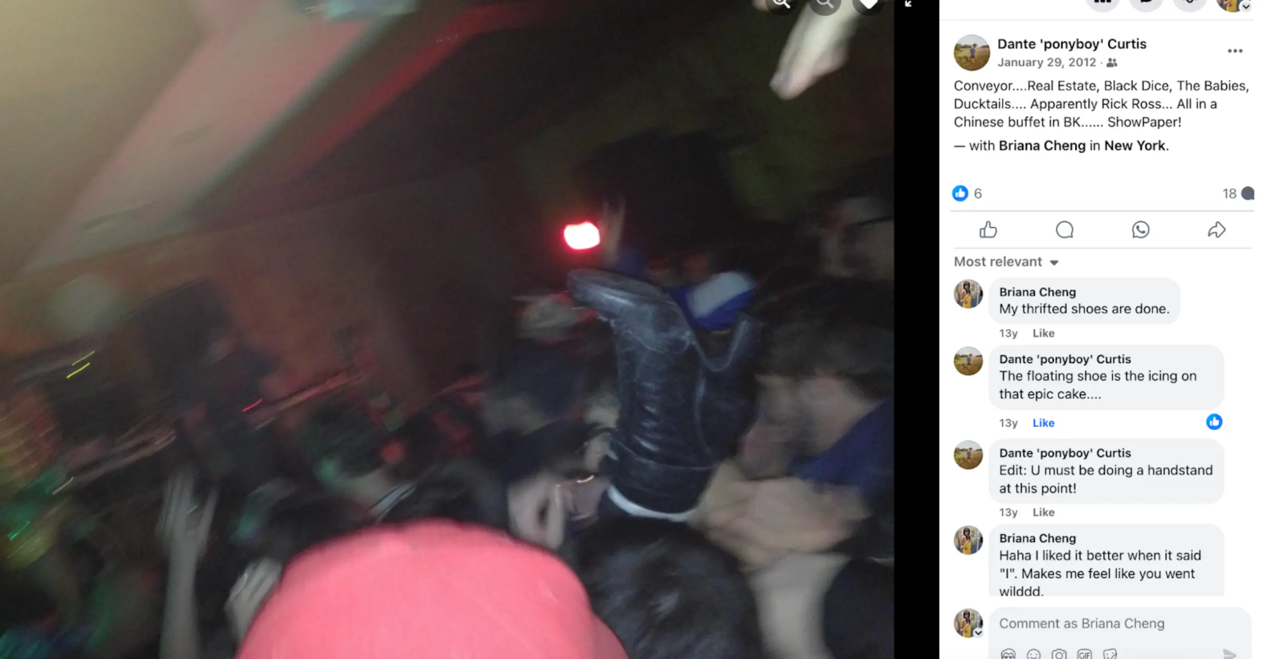 Briana's boot in the club